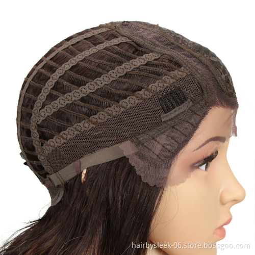 Rebecca fashion hairstyle 22 Inches Long Wavy Wigs Synthetic Hair Lace Part Brown Mixed Wig Synthetic Lace Wigs For Black Women